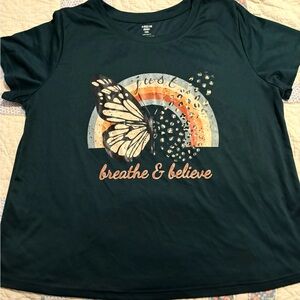 SHEIN Curve Just Breathe and Believe tee 1X NWOT.
